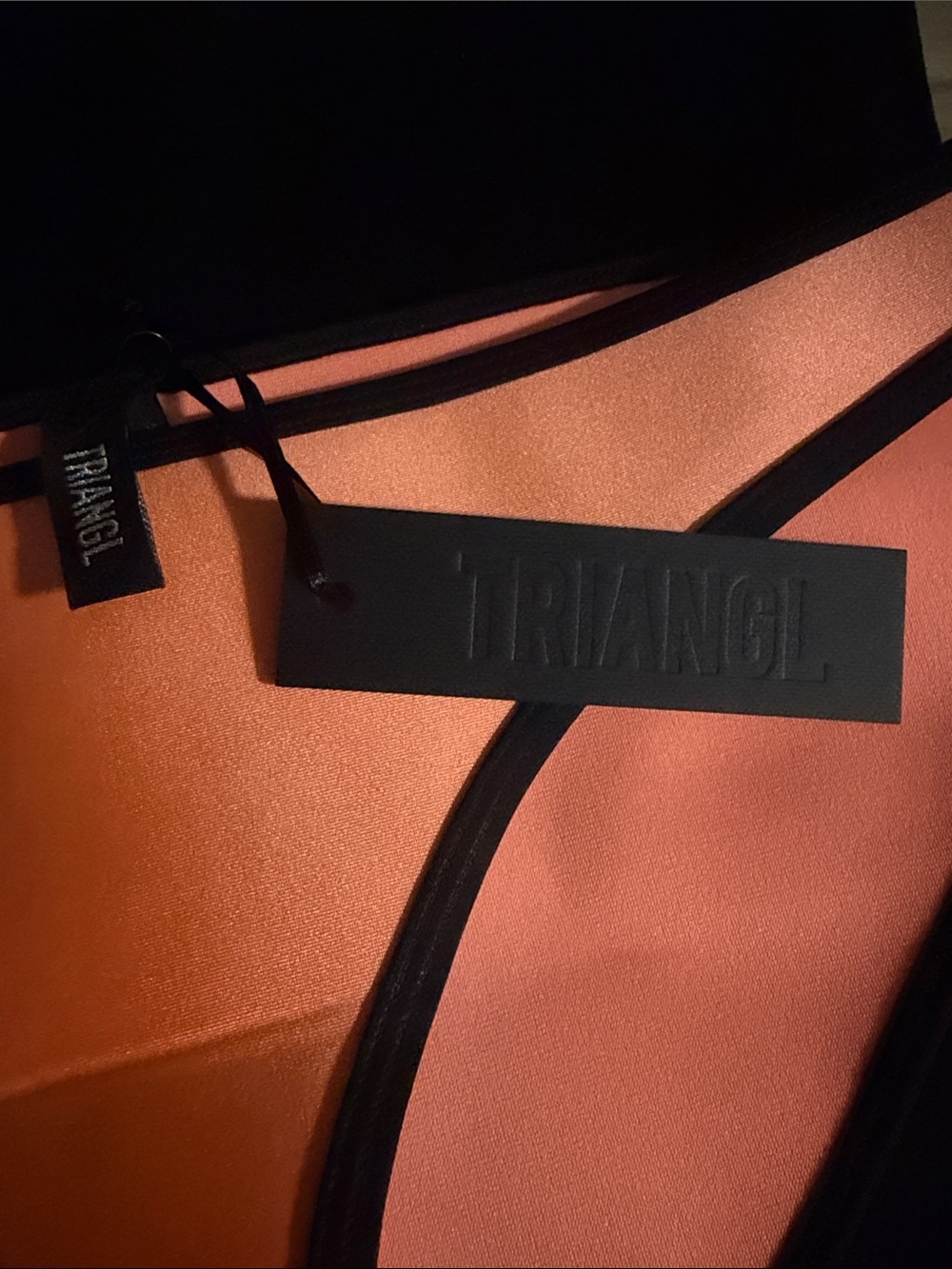 TRIANGL Neoprene Bikini Top in Orange & Black - Picture 3 of 3